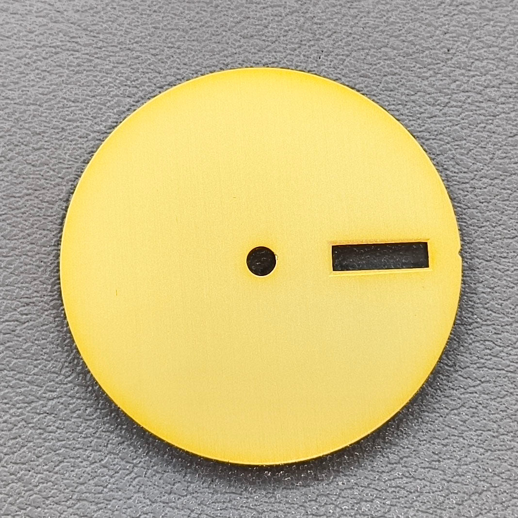 No Lume Modified 28.5mm Yellow Color Watch Dial Metal Suitable for NH36 Movement