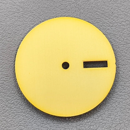 No Lume Modified 28.5mm Yellow Color Watch Dial Metal Suitable for NH36 Movement