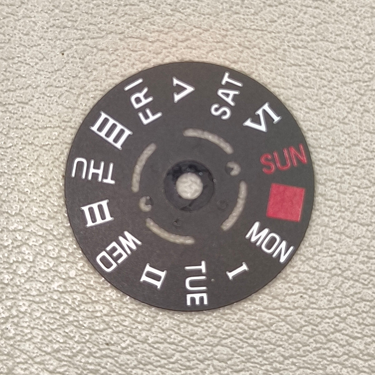 Black Roman /English Font Date Disk Wheel Week for NH36 Movement Crown@3.8