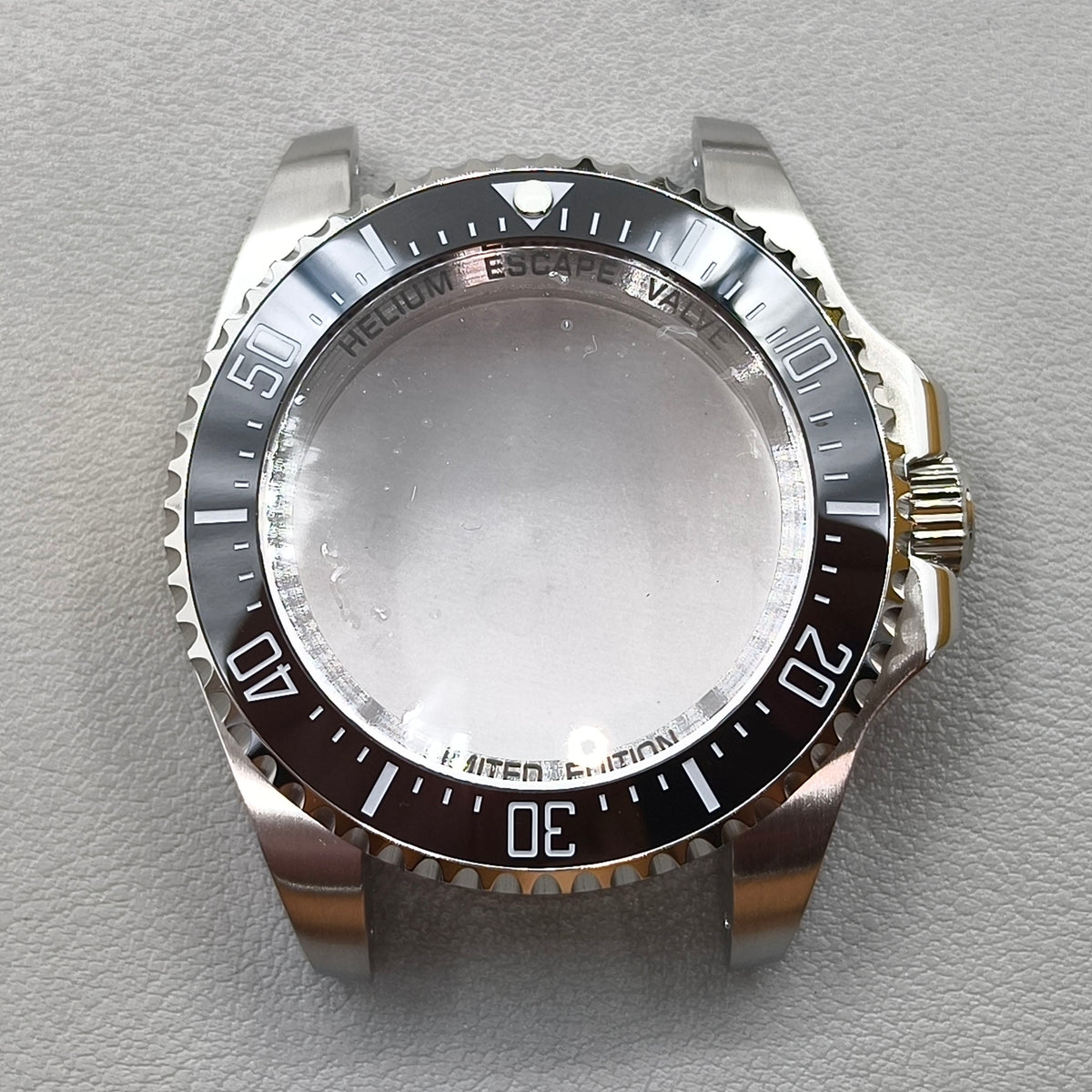 44mm Watch Case for Deep SEA Style for NH34/35/36 Rotating Black Bezel Solid Back