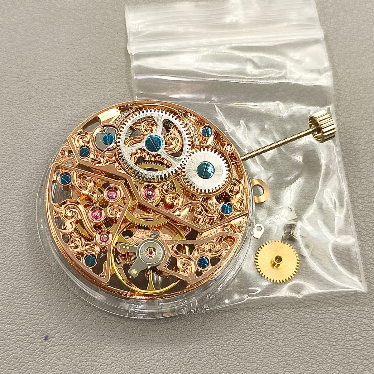 Seagull ST3600 6497 Rose Golden Hollow Carved Mechanical Movement