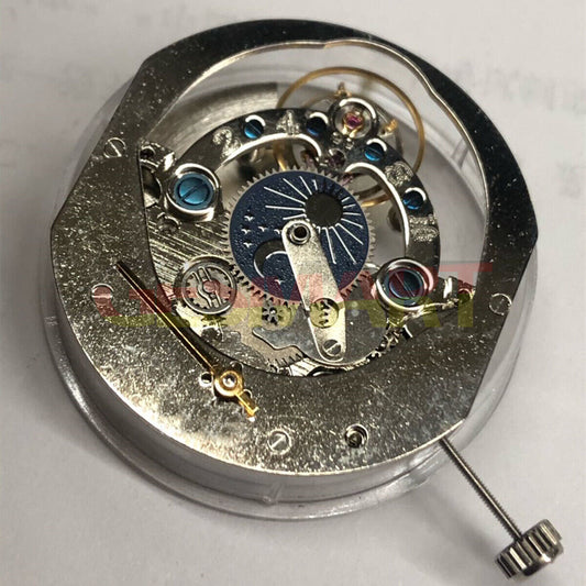 China Made automatic mechanical watch movement with visible flywheel and multifunctional features, ideal for precision timekeeping.