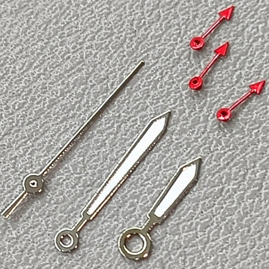 Arrow Shape Silver Trim Red Small Second Lume Watch Hands for OS10 OS60 OS80 Movement