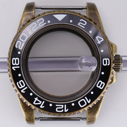 40mm Bronze SUB Watch Case Bezel For NH35/36 GMT NH34/38 4R36 Sapphire Crystal