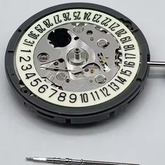 Japan Made NH35 mechanical watch with C3 blue luminous dial, date at 6, and white disk by brand