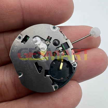 Sunon PE48 quartz watch movement with two hands, date window at 3 o'clock, and small seconds subdial at 6.