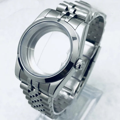 36/40mm Watch Case with Stainless Steel Sapphire Crystal for NH34 NH36 S Crown