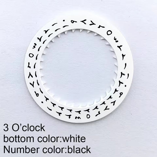 White Arabic font date disk wheel for NH35 NH36 watch movement, date displayed at 3 o?clock position.