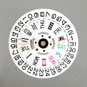 Chinese/English Font White Date Disk Wheel Week Wheel for Movement NH36 3/3.8