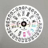 Chinese/English Font White Date Disk Wheel Week Wheel for Movement NH36 3/3.8