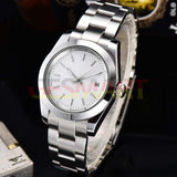 316L 40mm Men Wristwatch Sapphire Glass Waterproof Diving White Dial Silver Nail