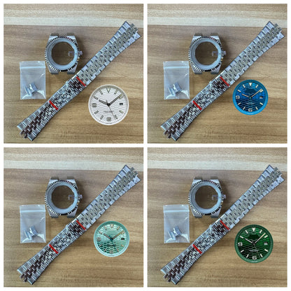 39.5mm Land-Dweller Watch Case Set Strap+Dial+Hands Lume Sapphire Glass Fit NH35