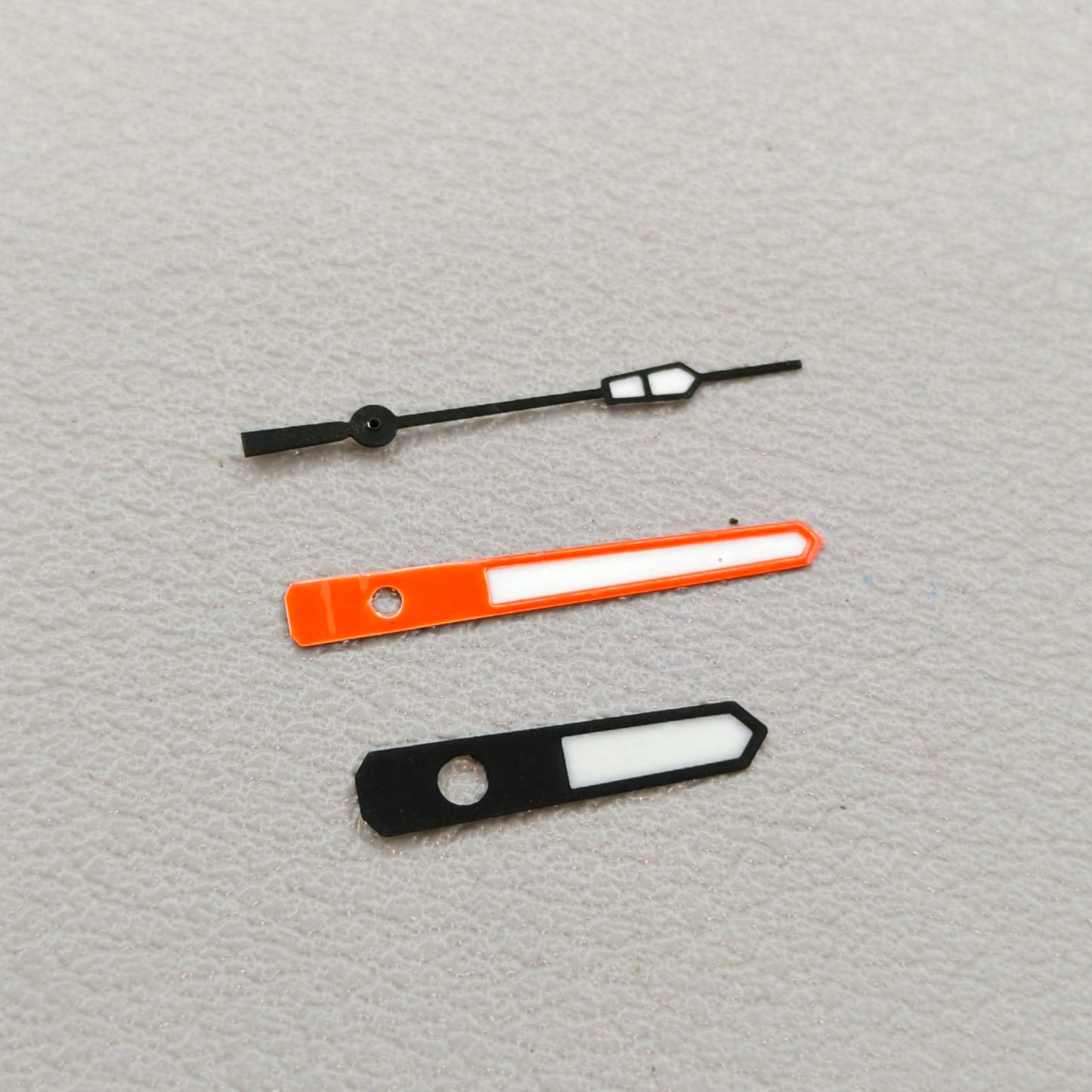 2 Sets White Painted Green Lume Black+Orange Trim Watch Hands for NH35 NH36 NH70