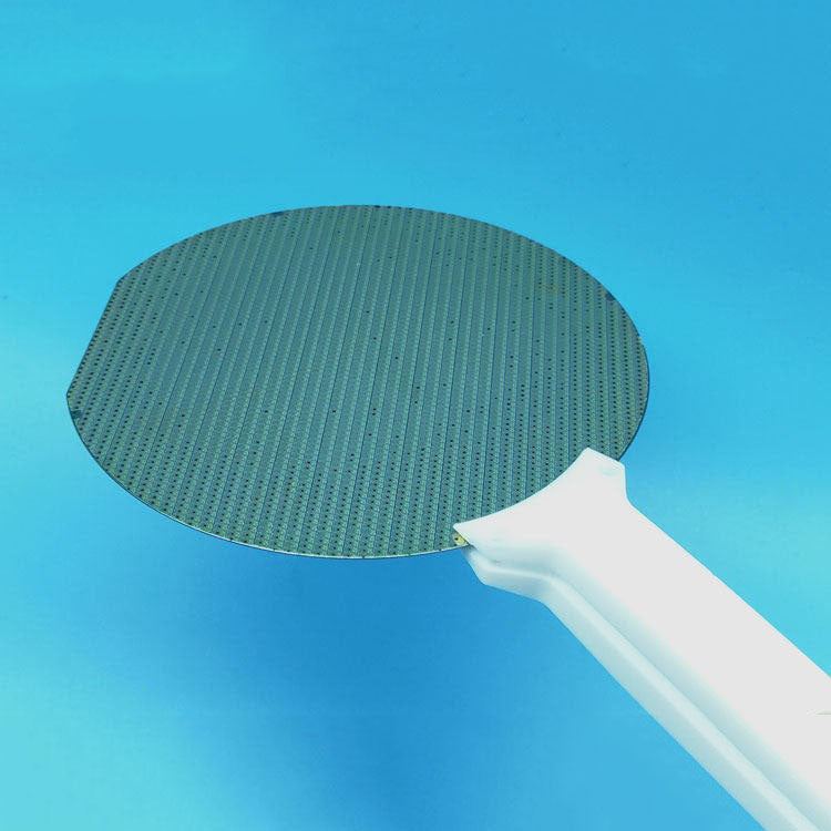 Wide-headed PTFE tweezer with acid and alkali resistance, ideal for handling silicon wafers.