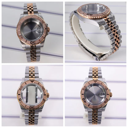 40mm Watch Case Sapphire For Nh35/36 Eta2824 8215 120 Clicks Bezel YACHT MASTER