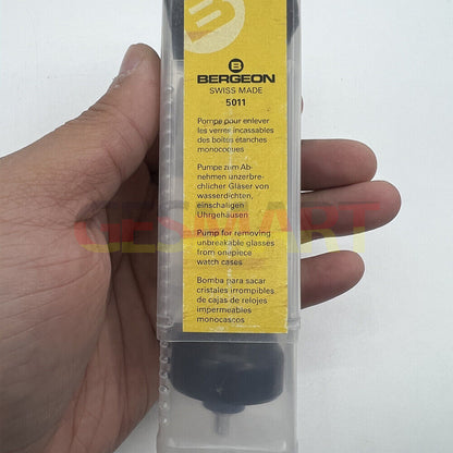 Bergeon 5011 watch case pump for removing glass from monobloc watch cases with precision.