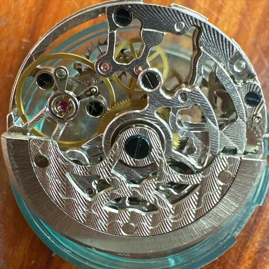 Tianjin Made Hollow Seagull ST17 T17 watch part showcasing intricate automatic mechanical movement details.