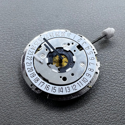 Golden Plated White Disk ISA 8271 Date@6 Quartz Movement Multifunctional