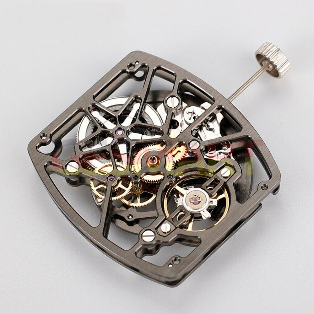 Asian HZ1C02A barrel-shaped automatic watch with silver, gold, and black details for elegant style