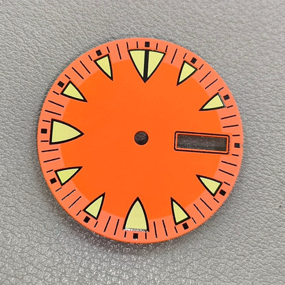 Green Lume Orange 28.5mm Modified Watch Dial Fit for NH36 Movement Diving