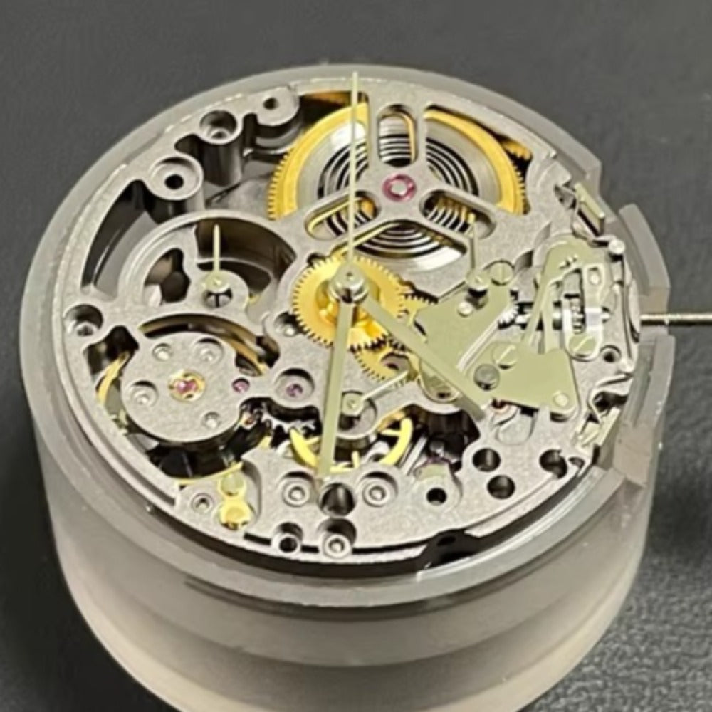 China Made Dandong 4130 Black Hollow Mechanical Movement Watch Repair Part