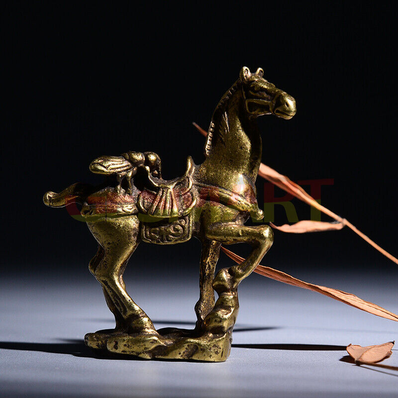 Handcrafted solid copper horse trinket with vintage bronze finish by Artisan Brand, detailed carving.
