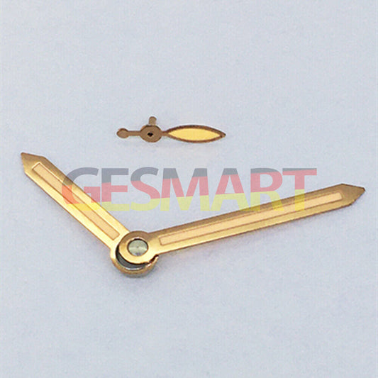 Rose gold watch hands with orange trim, no lume, compatible with ST3600/ST3620/ETA6497/6498 movements.