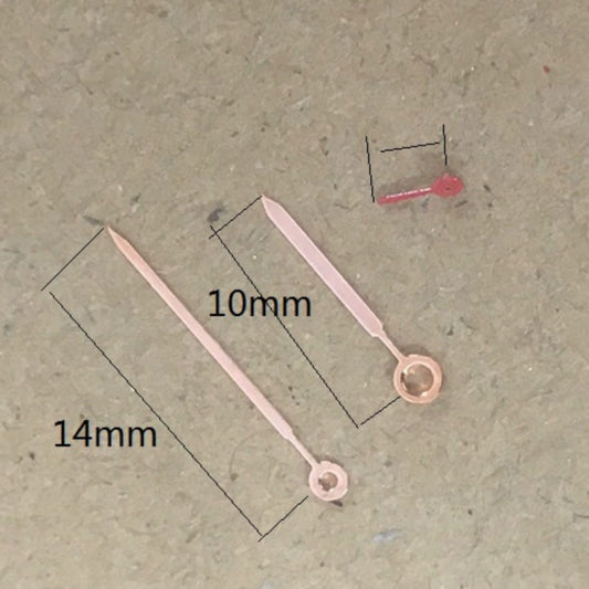 Roségoldener Rand, 14 mm, Uhrzeiger für Miyota 2035 Quarzwerk