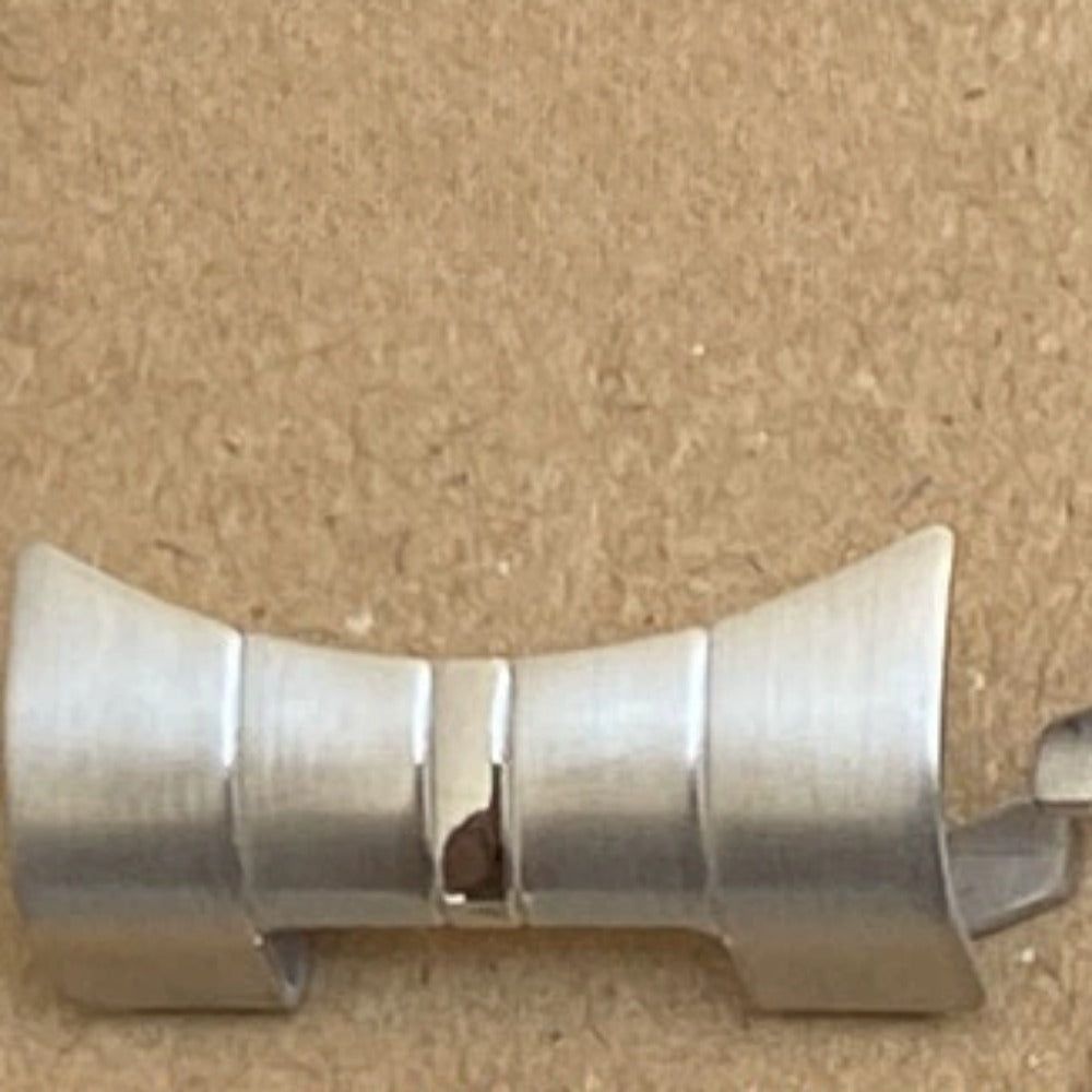 Bracelet de montre en acier argenté 12 x 24 mm avec maillons incurvés et barrettes à ressort #1147
