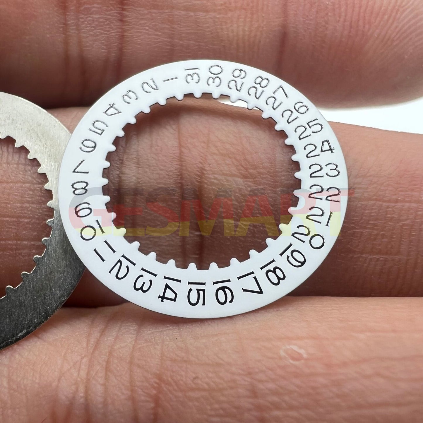 White date wheel for RLX 3235 movement, generic watch replacement part enhancing date display functionality.