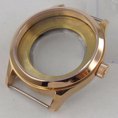 Rose Gold 42mm 316L Steel Watch Case with Sapphire Glass, fits ETA 2824/2836 automatic movement
