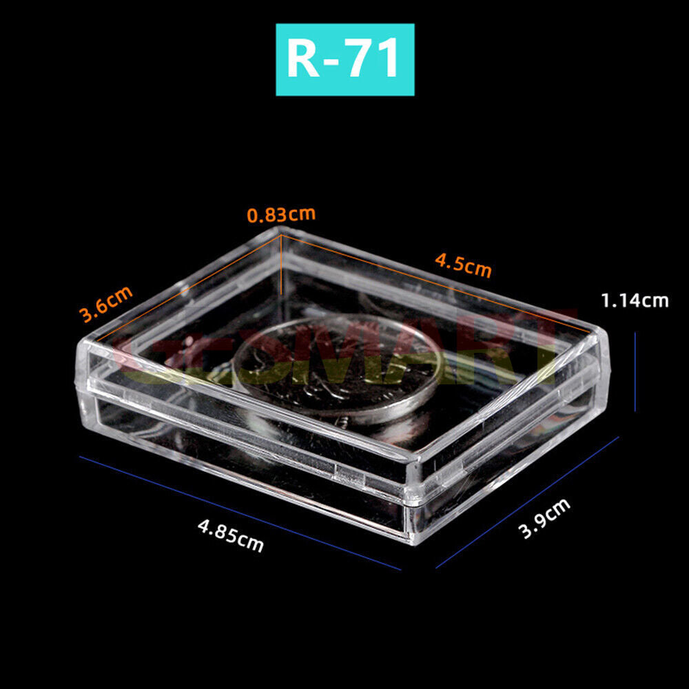 Boîte à outils rectangulaire transparente en PS, 10 pièces, 48 x 39 mm, couvercle et base