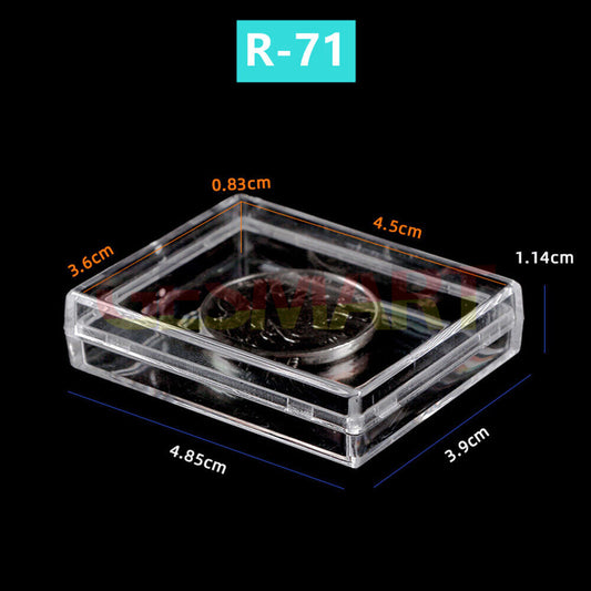 Boîte à outils rectangulaire transparente en PS, 10 pièces, 48 x 39 mm, couvercle et base
