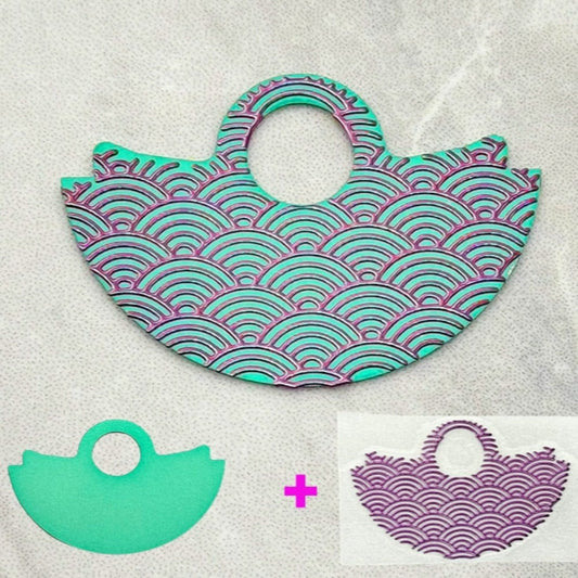 Mint Green Background Purple Wave Up Slice Rotor Oscillating Weight for NH35