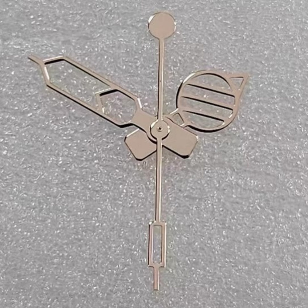 Rose gold hollow watch hands set with 3 hands, compatible with NH35/36/4R/7S movements.