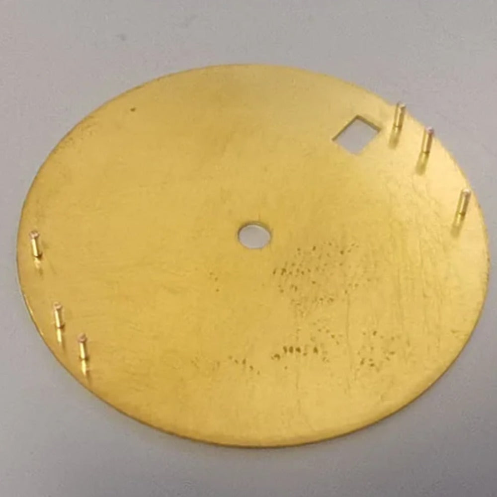 Golden 28.5mm brass watch dial featuring clear markers for NH35 NH36 7S26 4R movements by SKX007 SRPD.