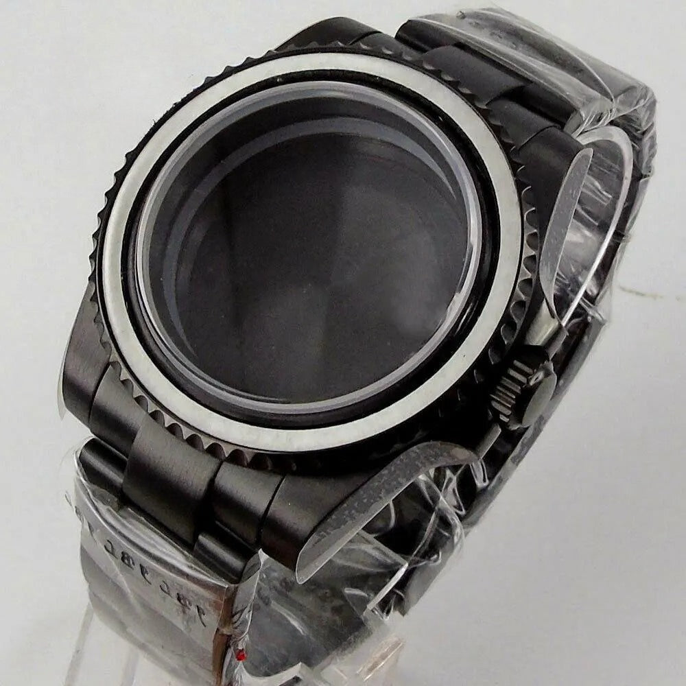 40mm Sapphire Glass Black PVD Watch Case fit NH35 NH36 Miyota 8215 2813 ETA2824