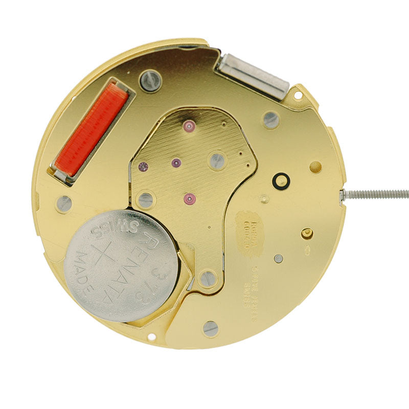 Ronda 6004D quartz watch movement with date window at 3 and 6 o'clock, precise timekeeping.