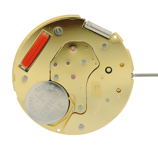Ronda 6004D quartz watch movement with date window at 3 and 6 o'clock, precise timekeeping.