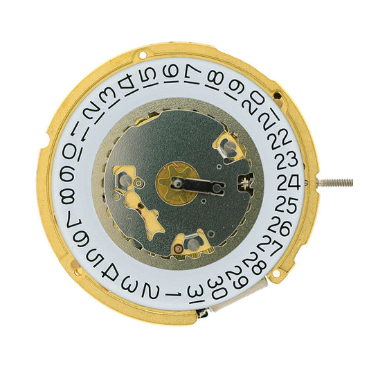 Ronda 6004D quartz watch movement with date window at 3 and 6 o'clock, precise timekeeping.