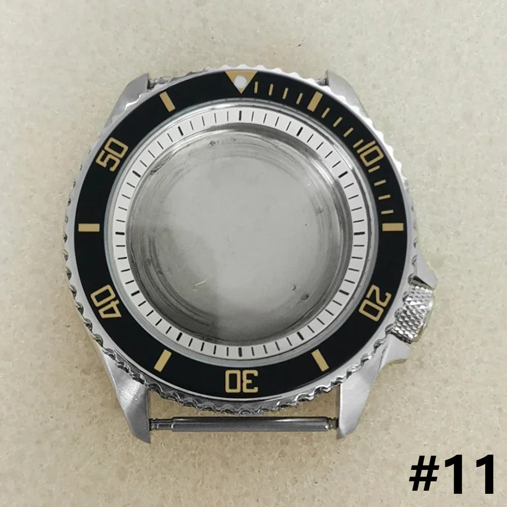 41.5mm White Chapter Ring+Bezel Stainless Steel Case Set for SKX007 NH35/NH36/4R