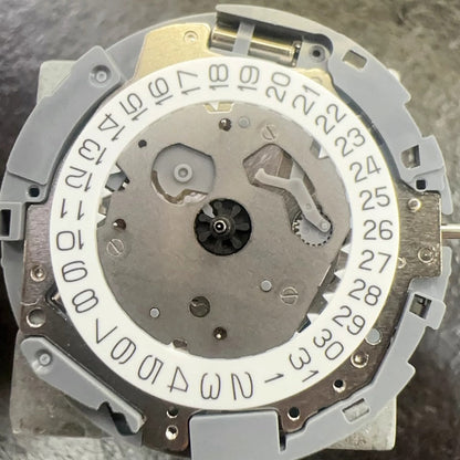 Miyota OS1A quartz watch movement with 3 hands and single calendar at 3 by Japan Made.