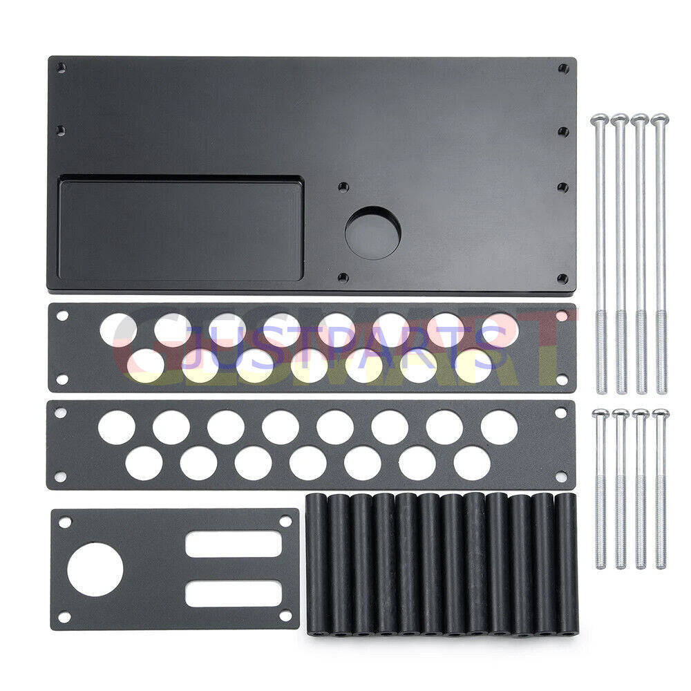 Multifunction metal screwdriver rack organizing tools neatly on a workbench.