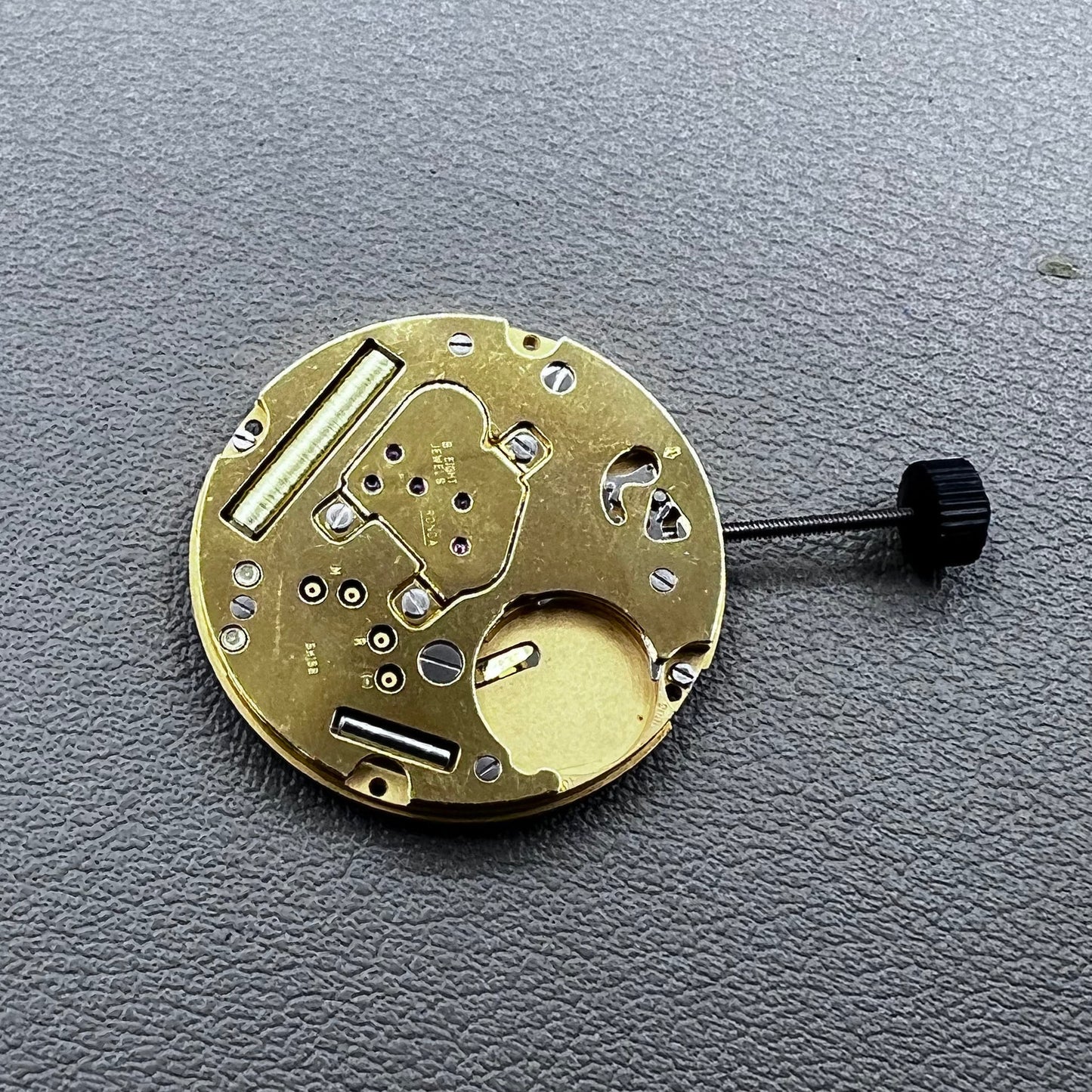 Swiss Ronda 1006 Slimtech quartz watch movement with date display at 3 o'clock, precision timekeeping