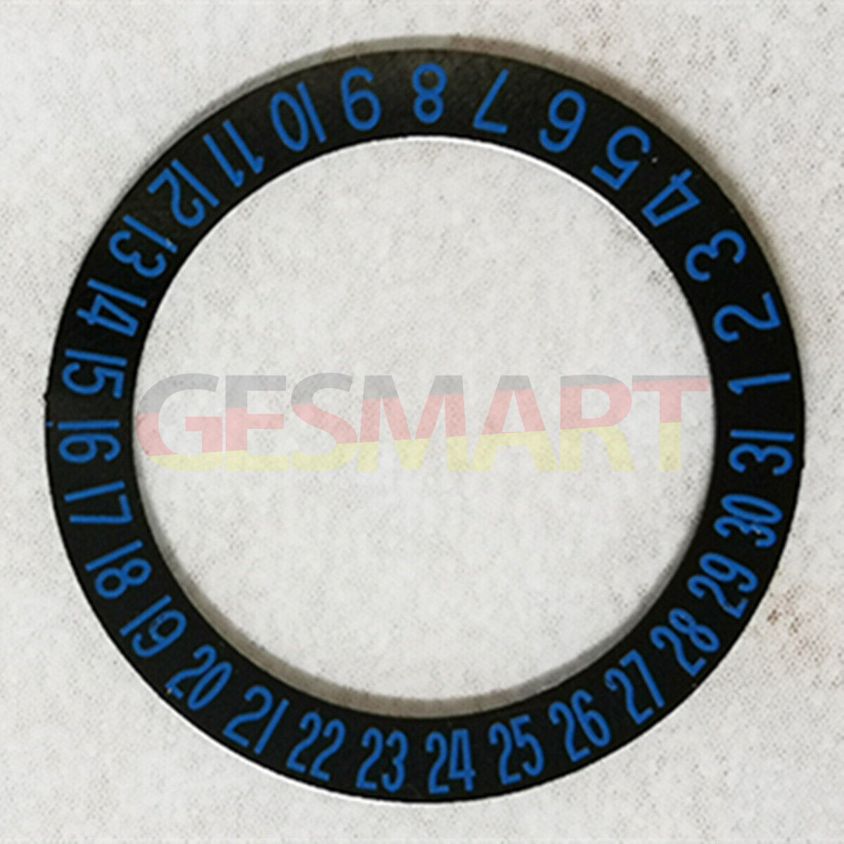Blue font date wheel with dark grey overlay for Miyota 8215/2813 movement, date at 6 o'clock.