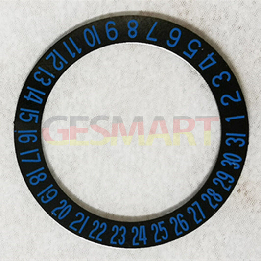 Blue font date wheel with dark grey overlay for Miyota 8215/2813 movement, date at 6 o'clock.