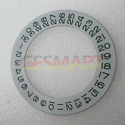 Green font date wheel overlay for ETA2824 2836 Miyota 8215/8200 watch movements, date at 3 o'clock.