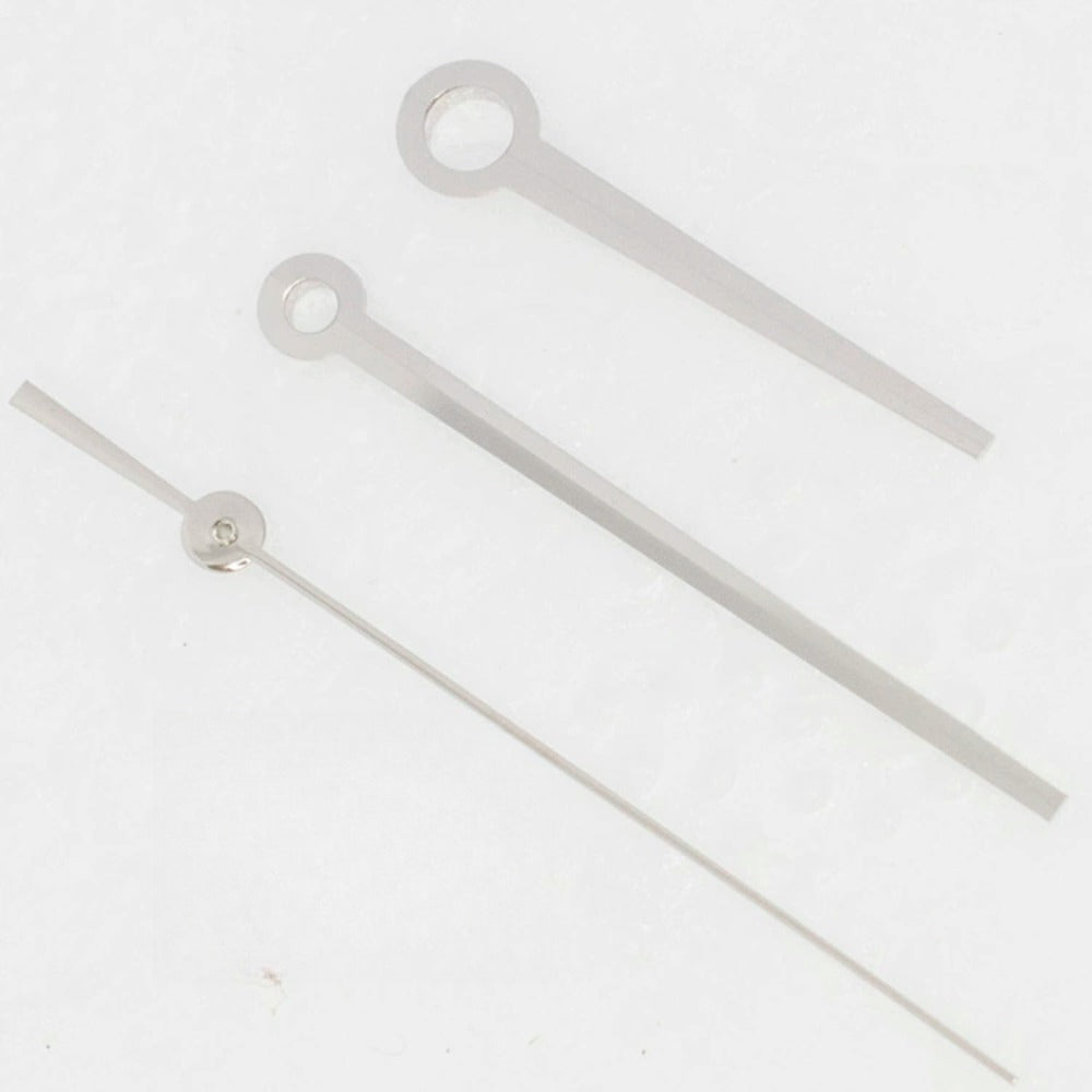 Silver 16.5mm watch hands with no lume, compatible with ETA C07.111 movement, T086 brand.