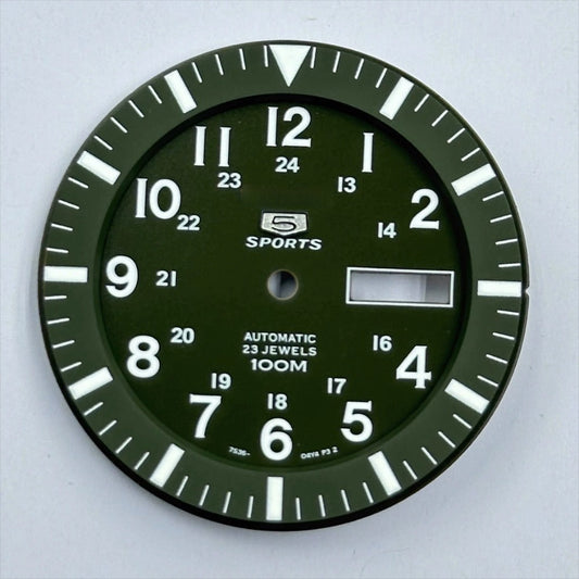 Dark Green 35.5mm Modified Datejust Green Luminous Watch Dial for NH35 NH36 Movement