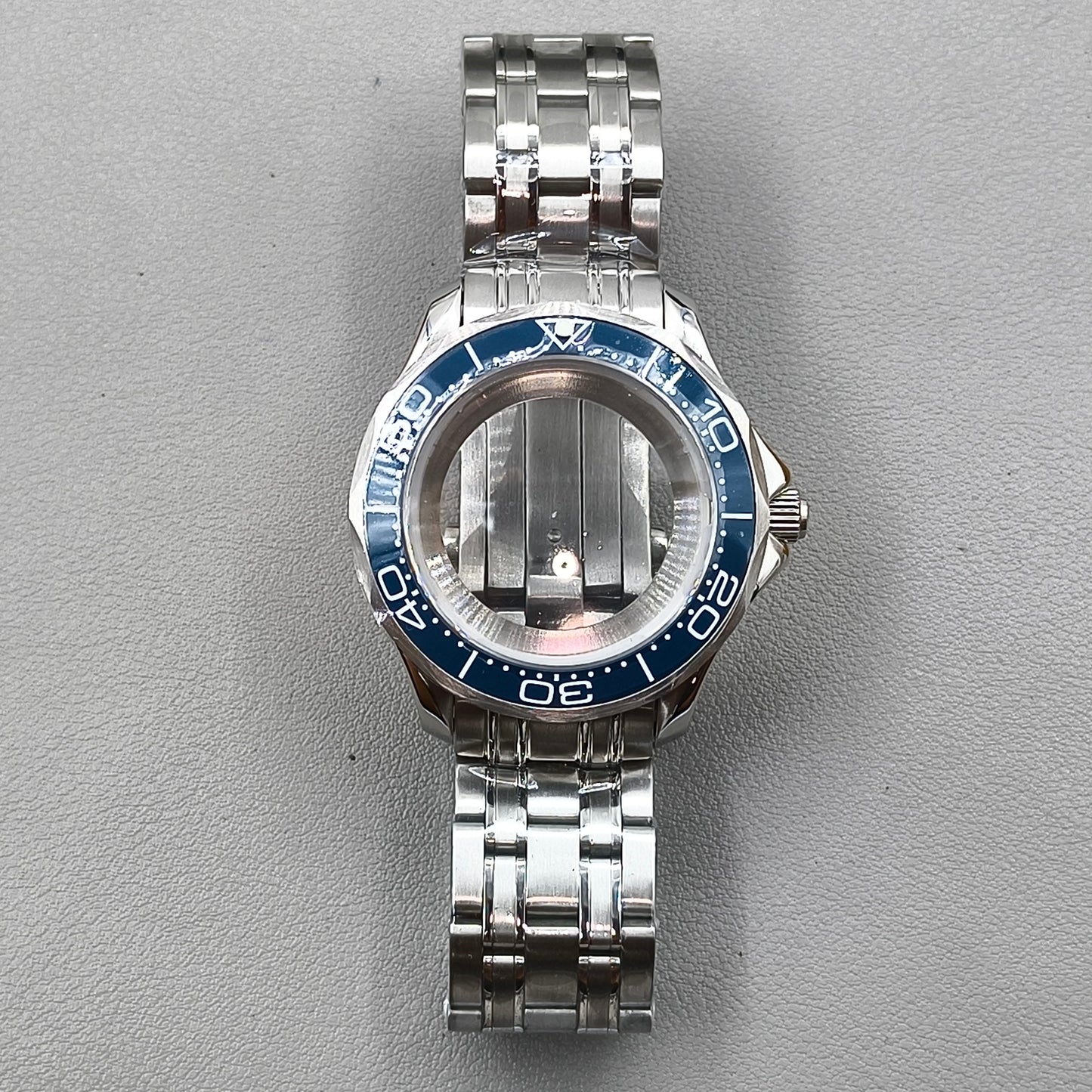 41mm 316L Silver Watch Case for Seamaster 300 NH35 NH36 NH38 NH34 Sapphire Glass